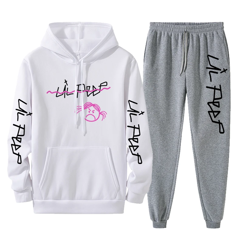 

Спортивный костюм мужской/женский, повседневная флисовая спортивная одежда из 2 предметов, толстовка с капюшоном и брюки с длинным рукавом ...