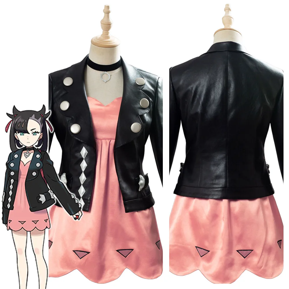 

Pokemon Sword/Shield Marnie Cosplay Costume Women Girls Dress
