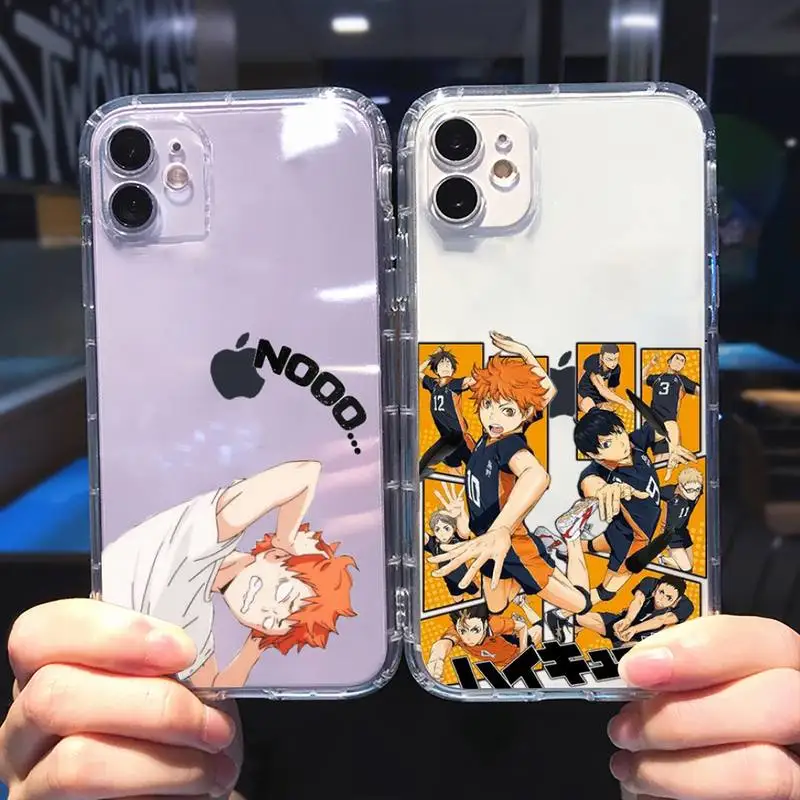 

haikyuu Phone Case Transparent soft For iphone 5 6 7 8 11 12 s c se plus mini x xs xr pro max cover Clear mobile bag Shell Cover