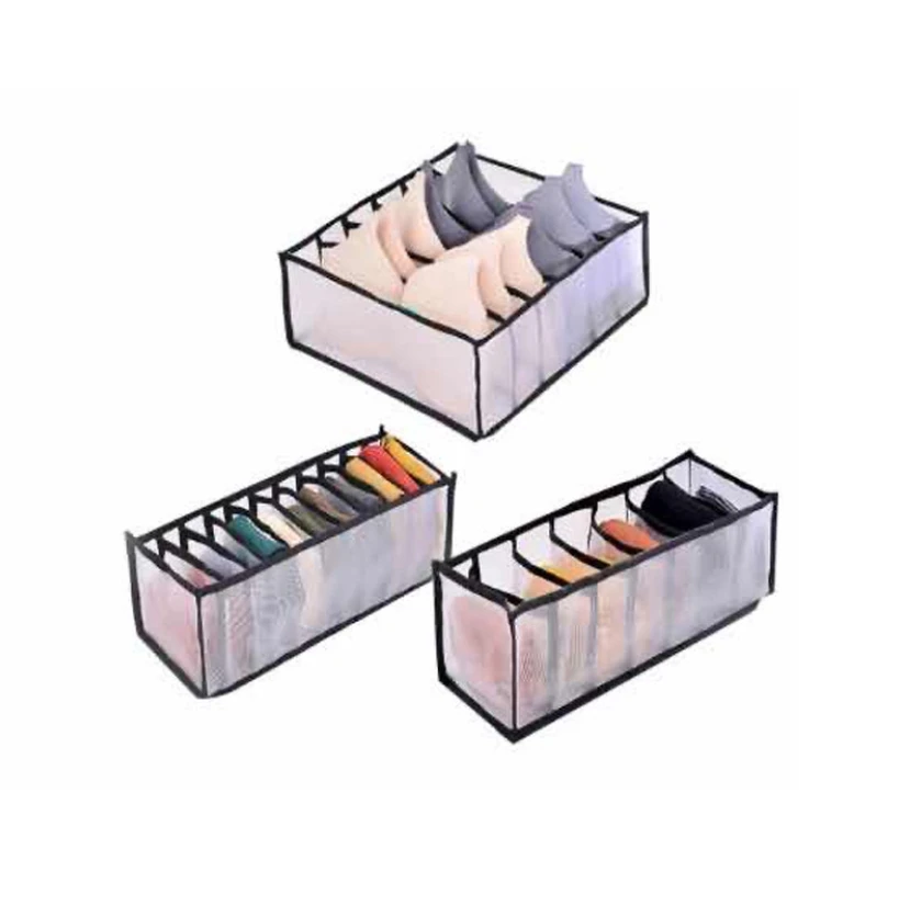 

Underwear Drawer Organizer 3 Pcs Foldable Bra Underwear Storage Drawer Divider Organizers Bins
