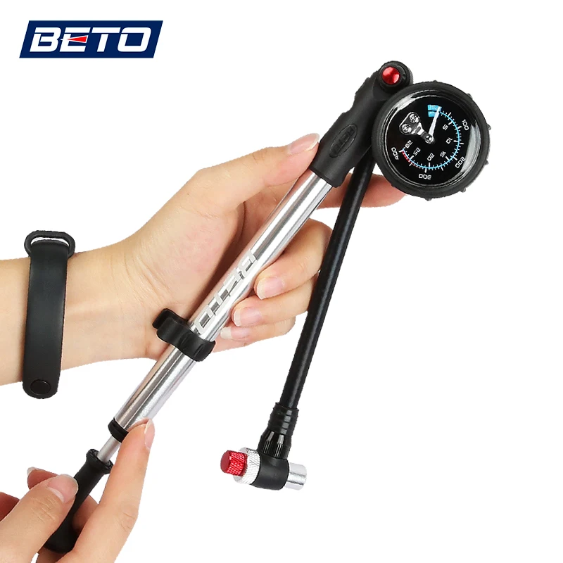 BETO SP-003AG сплава ударный насос с манометром подвеска горного велосипеда Shox MTB