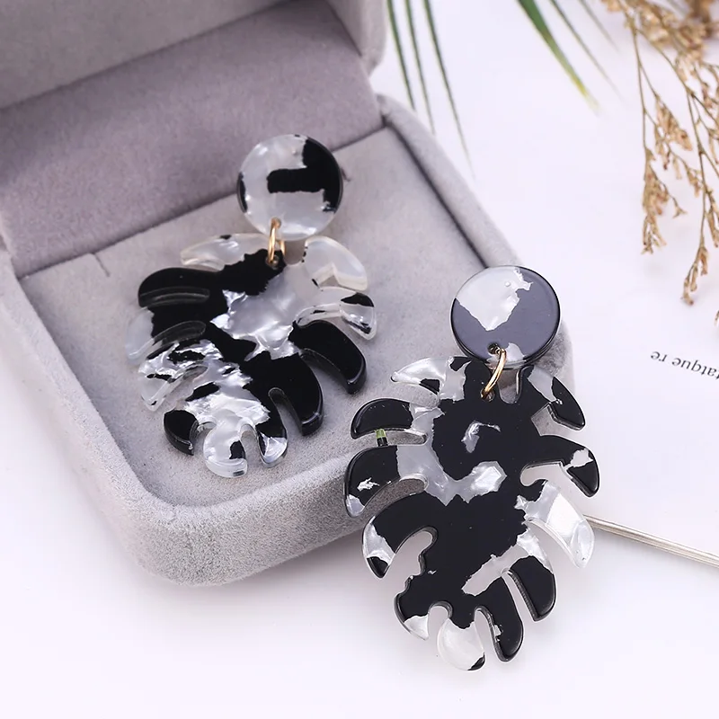 Black HOCOLE модные геометрические серьги в форме сердца из смолы для женщин, винтажная имитация жемчуга, Золотая подвеска и серьги-подвески, ювелирные изделия Brincos - Окраска металла: Black