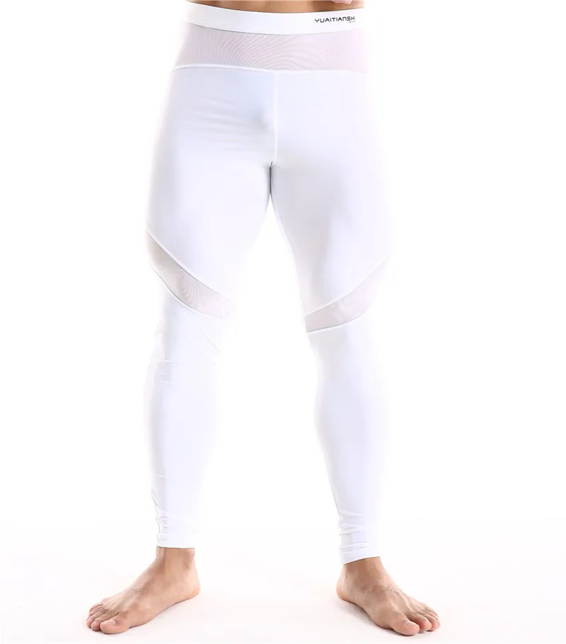 Men's Long Johns Sleep Pants Translucent Thermal Pants Summer Autumn Mens Winter Pants Tight Long Johns Slim Underwear