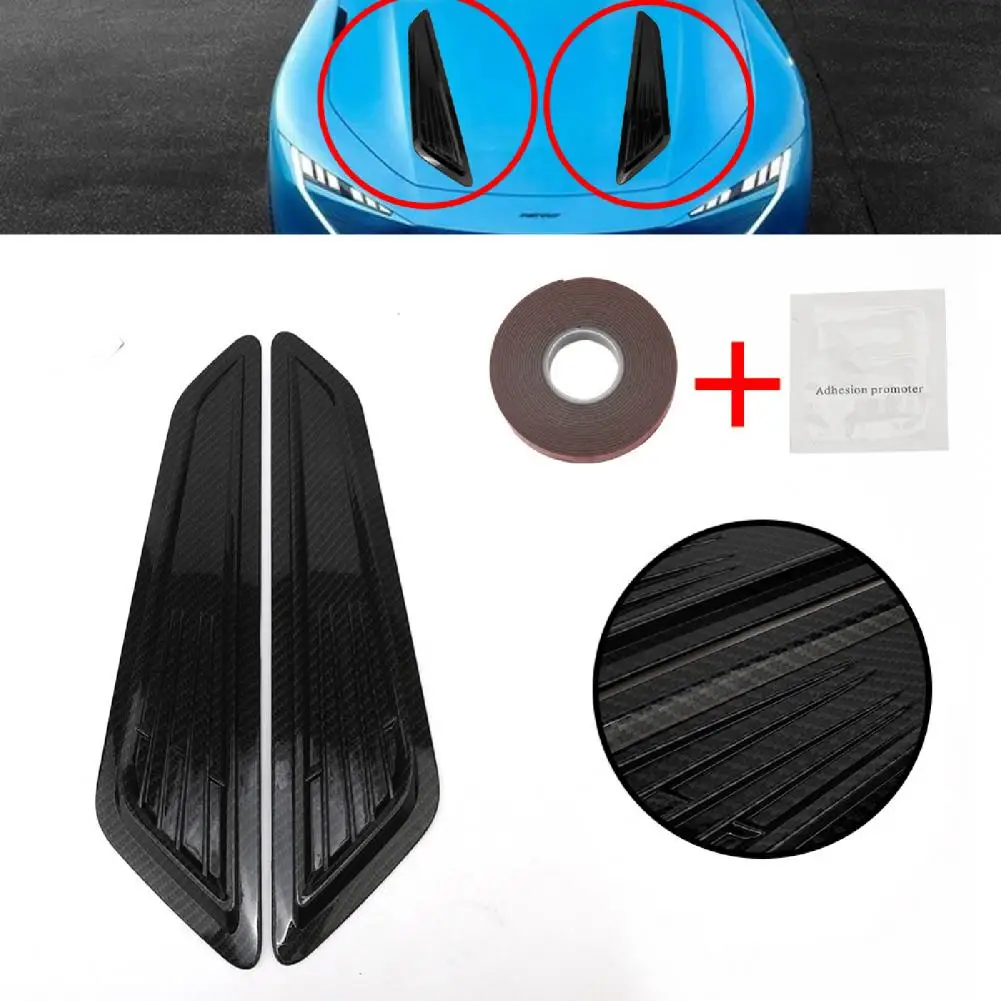 2Pcs Car Vent Trim Anti-collision High Strength ABS Decorative Front Hood Shade Cover for Camaro LT 1LT 2LT-RS 2016-2018 - купить по