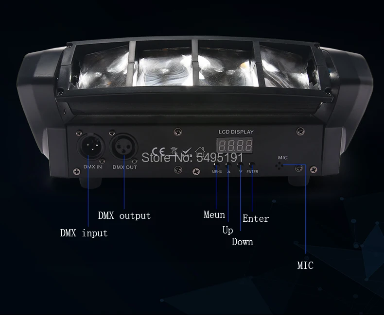 GP Dj свет 8 глаз led Паук RGBW движущаяся головка проектор DMX512 звуковая активация