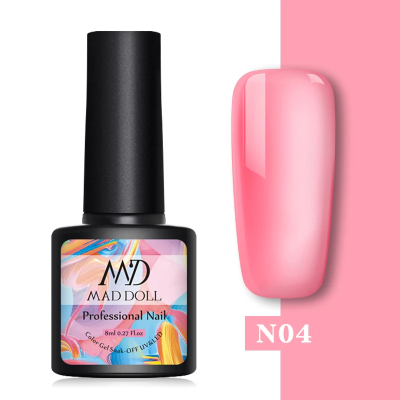 N04 MD MAD DOLL гель с металлическим эффектом лак для ногтей термальный УФ-гель замочить от УФ светодиодный Гель-лак Блестящий меняющий цвет лак - Цвет: N04
