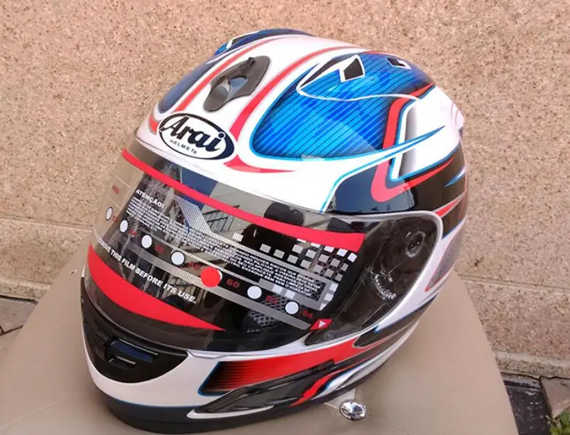 Мотоциклетный шлем полный шлем arai мотоциклетный полный шлем сертификации ECE синий, ddeff - Цвет: H