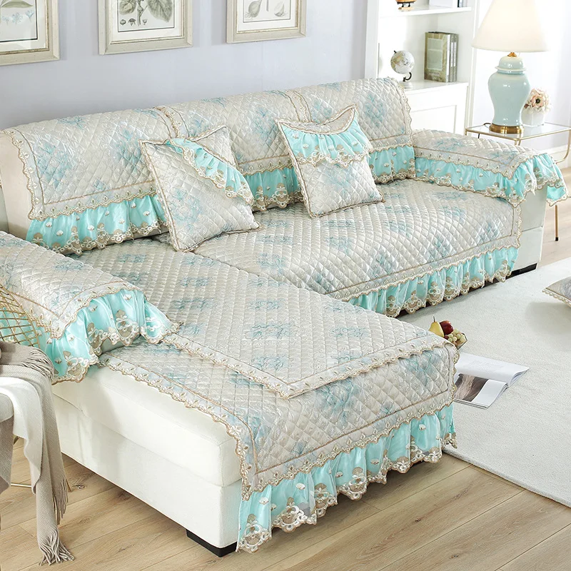 Европейские чехлы для диванов секционные Чехлы гостиной роскошный кружевной