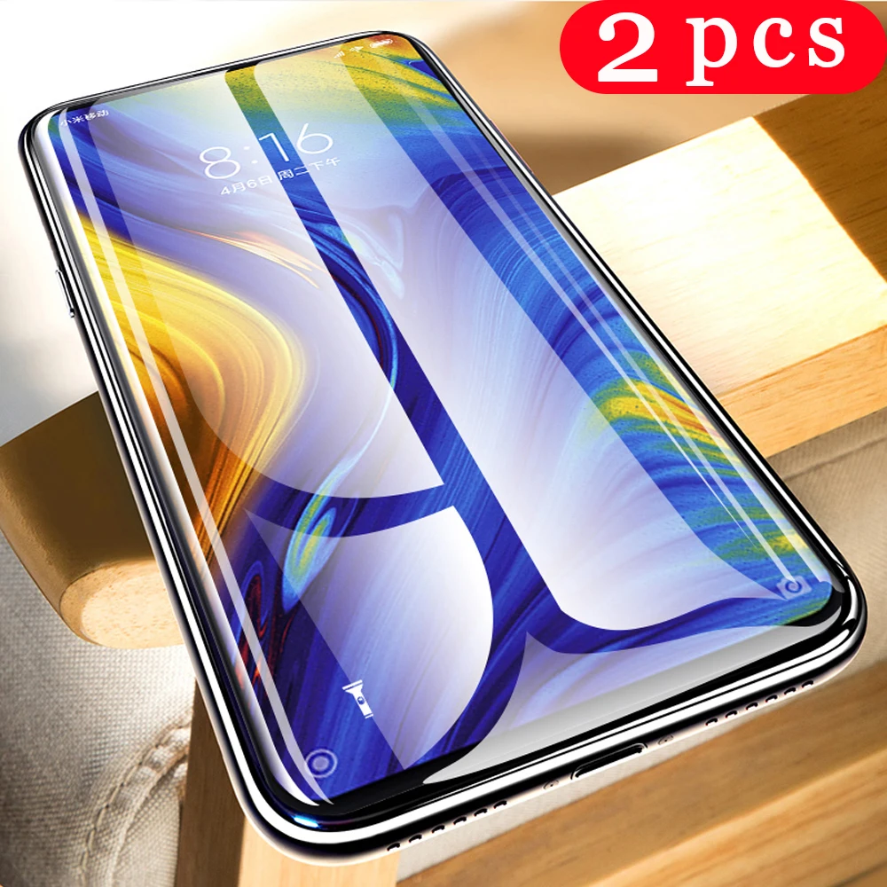 

2Pcs for xiaomi mi mix 2 2s 3 max 2 3 tempered glass protective film pocophone f1 mi 9T pro redmi k20 pro phone screen protector