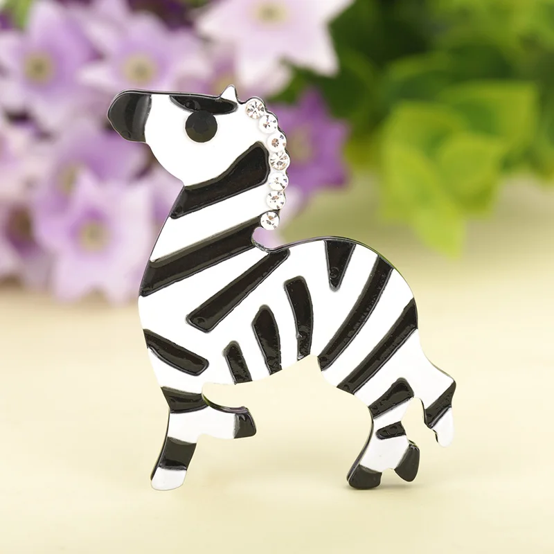 Детская/Женская Брошь Funmor из акрила с рисунком зебры