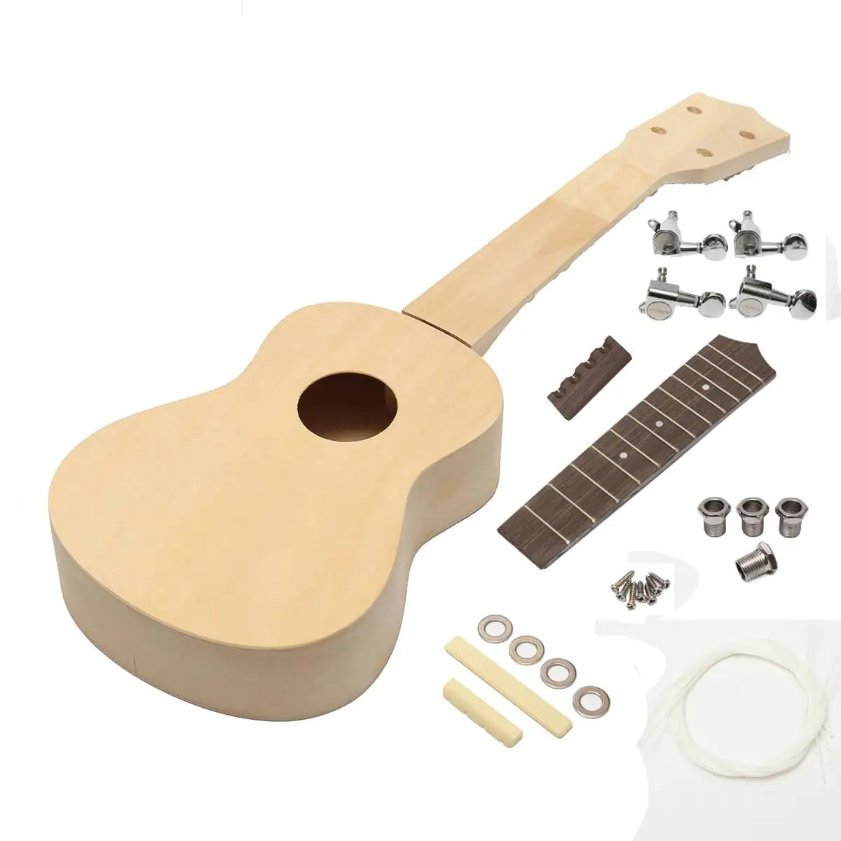 

21inch Ukulele DIY Kit 21" Hawaii Guitar Ukeleles Handwork Support Painting Kids Children Toy Assembly for Beginner Amateur
