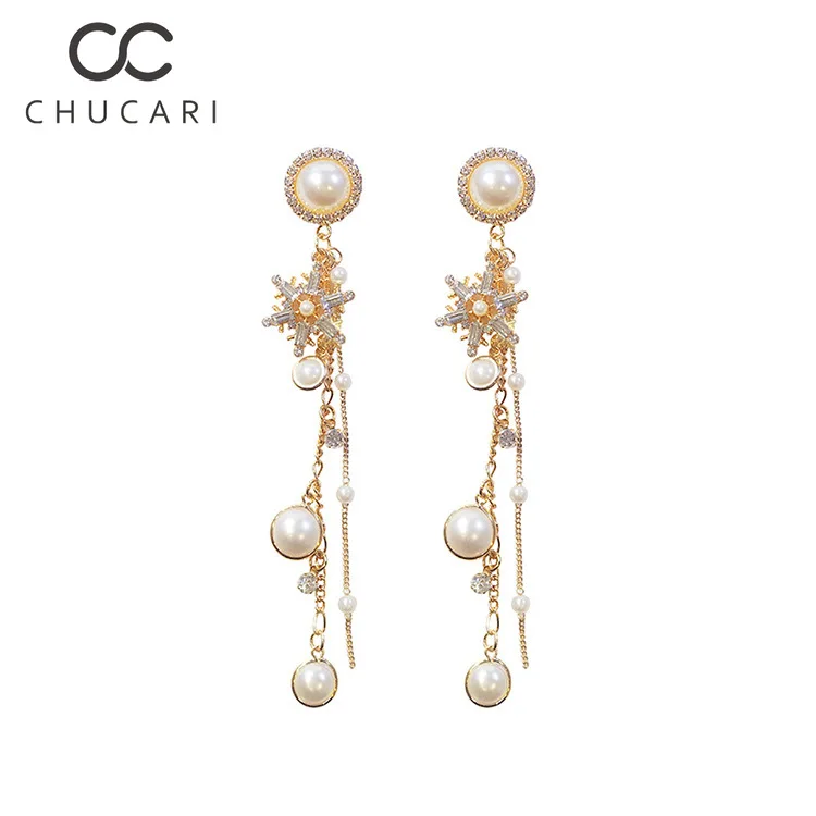 Длинные висячие серьги кисточки CHUCARI 2019 подвески неправильной формы с жемчугом