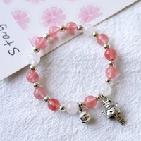plutus cat pink crystal beads bracelet bracelet with female temperament of contracted joker ins small design xn210