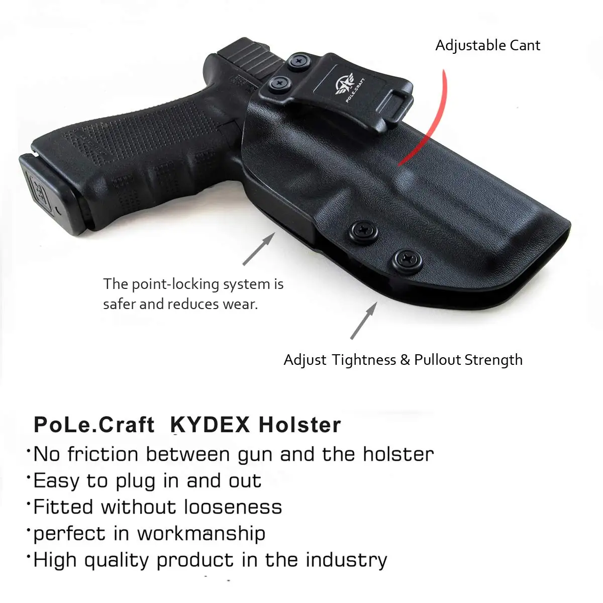 Кобура для пистолета POLE.CRAFT Glock 17 IWB Kydex подходит под заказ: / 22 31 (поколение 1-5) |