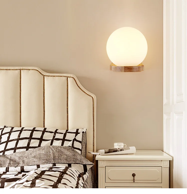 Декоративное Скандинавское бра настенные светильники со стеклянным абажуром