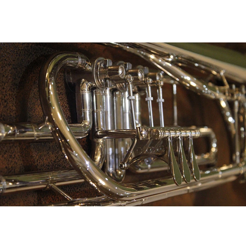 Bb бас труба B плоская с мундштуком и чехлом лакированные никелированные трубы