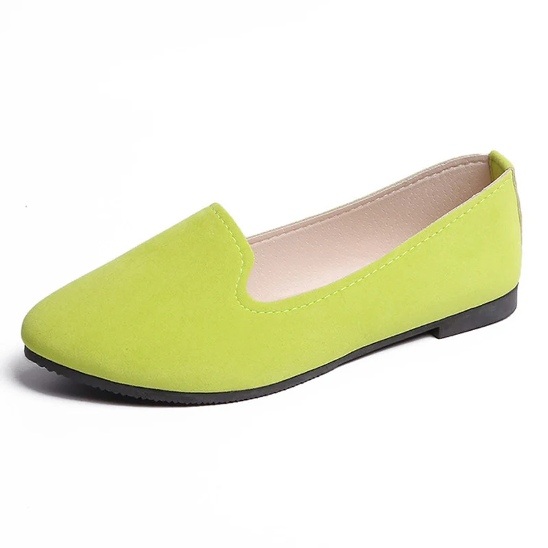 

Women Flats Hot Sell Colourful Suede Women Loafers Ballet Pointed Toe Flats Ladies Shoes Loafers Plus Size 43 Zapatos De Mujer