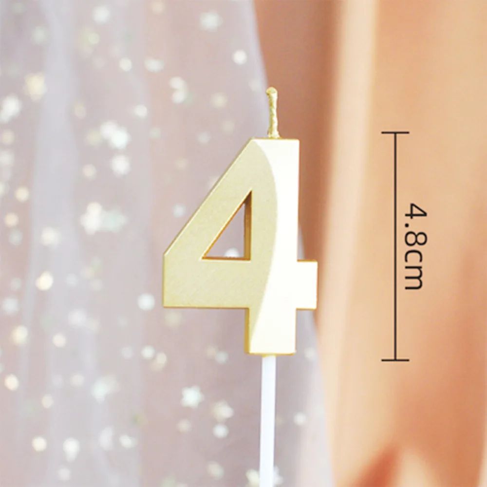 Серия ретро золотые цифры цвета шампанского 0-9 свечи на день рождения для торта