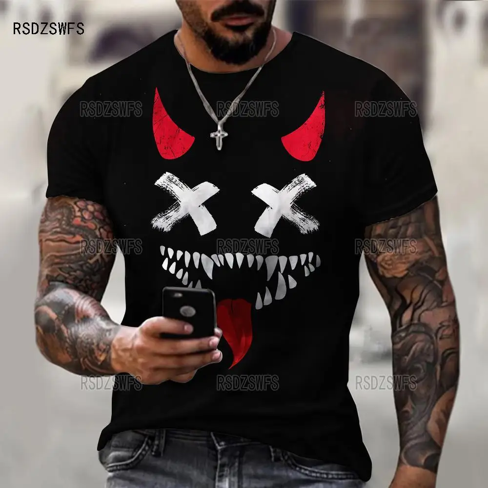 

XOXO 3D Print T Shirts Men Rock Punk Skull Pattern Short Sleeve Street Tees Tops Fashion Casual Summer Male Oversize T Shirt