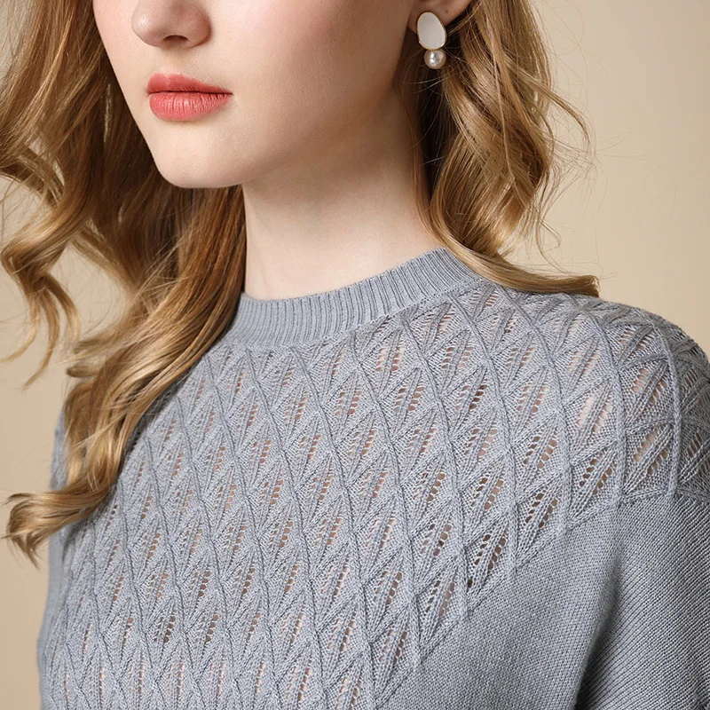 

Pullover sweater women 2020 plus size solid color wool round neck sweater ladies clothes casual knit sweater inde top hot sale