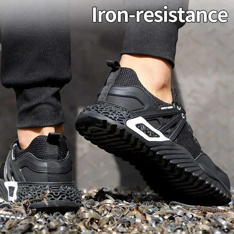 

AtreGo Indestructible Shoes Men Safety Work Shoes with Steel Toe Cap Puncture-Proof Boots Lightweight Breathable Sneakers