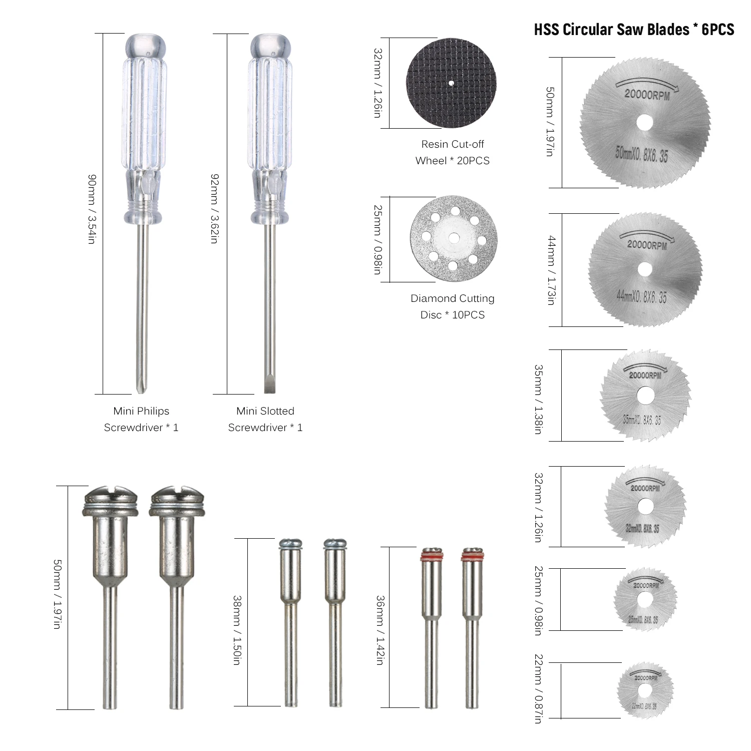 

45pcs Circular Saw Blade Cutting Grinding Wheel Disc Cut-Off Wheels Cutting Discs for Rotary Tool with Transparent Storage Case