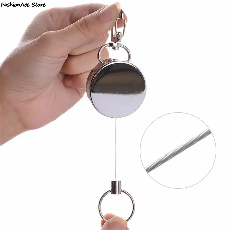 Recoil Спортивное выдвижное кольцо для ключей с сигнализацией упругость стальной