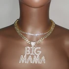 2021 подвеска в виде багета с надписью и именем на заказ, с обручем в форме сердца, персонализированная табличка с кубинской цепью Стразы, рождественский подарок