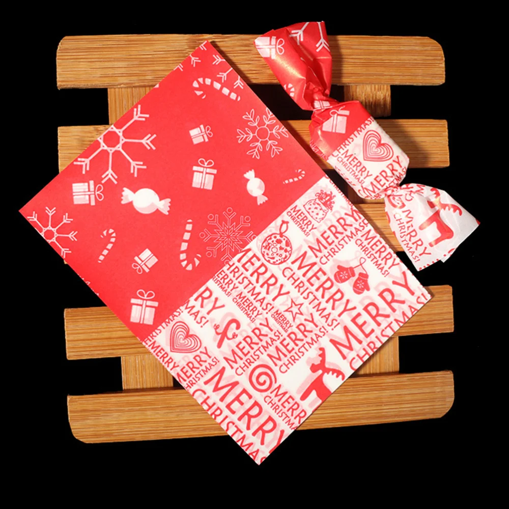 

1000 Pcs 1 Set Beautiful DIY Nougat Wrappers Lovely Nougat Bags (Red White)