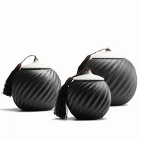 black crockery ceramic tea caddies spiral tea canisters storage tea or food
