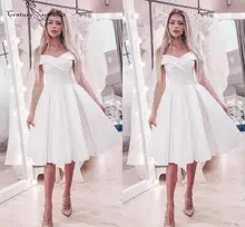 Vestidos brancos para graduação, vestidos curtos de formatura 2020, ombro de fora, altura do joelho, espartilho, costas, tamanho grande, vestidos simples, barato (2)
