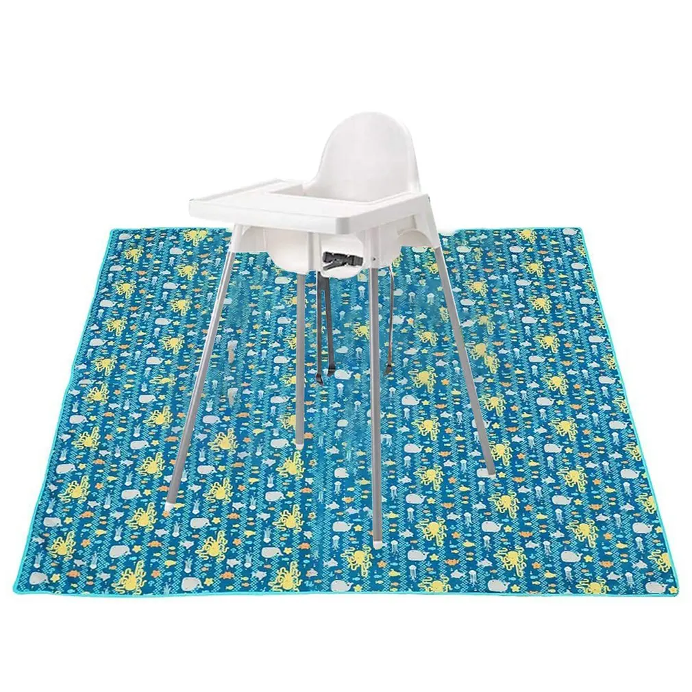 

Children's Non Slip Seat Cushion Game Mat Waterproof Table Mat 130*130cm Protective Floor Baby Paint Splash Pad