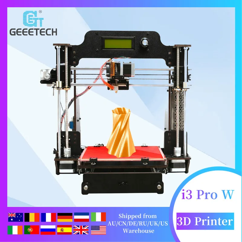 Geeetech 3D принтер Prusa I3 Pro W DIY Kit прочная полностью металлическая рама подходит для 1 75