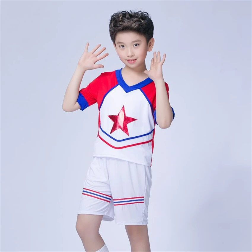 Children Cheerleader Dance Costumes Stage Performance Clothing Gymnastics Sports Meeting School Uniforms for Girls Skirt Set