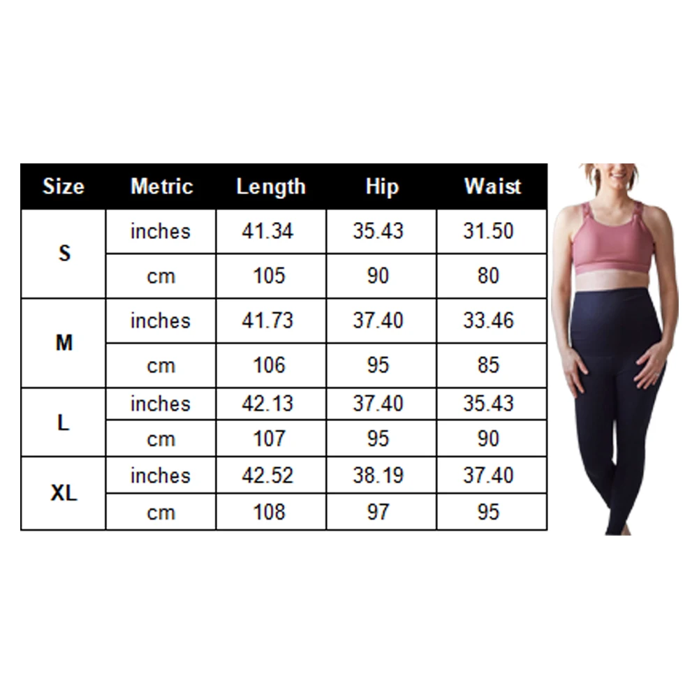 

Women Pregnancy Long Soft Solid Breathable Leggings Workout Support Maternity Yoga Pants Over Belly With Pockets Stretch Casual