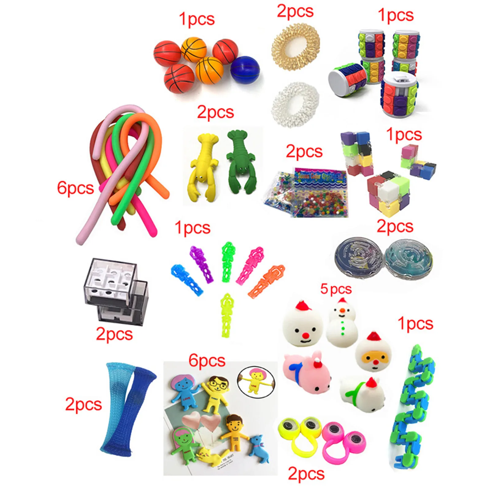 Kids Gift Set 10/50Pcs Pack Sensory Fidget Toy Set Stress Relief Toys Autism Anxiety Squishy Balls Fidget Toys For boy/girl/Kids enlarge