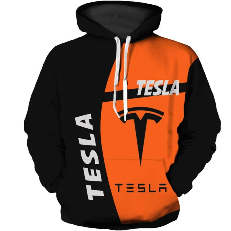 

Мужская толстовка с капюшоном Tesla, Повседневная Толстовка с цифровым 3D принтом в стиле Харадзюку, весна-осень 2021