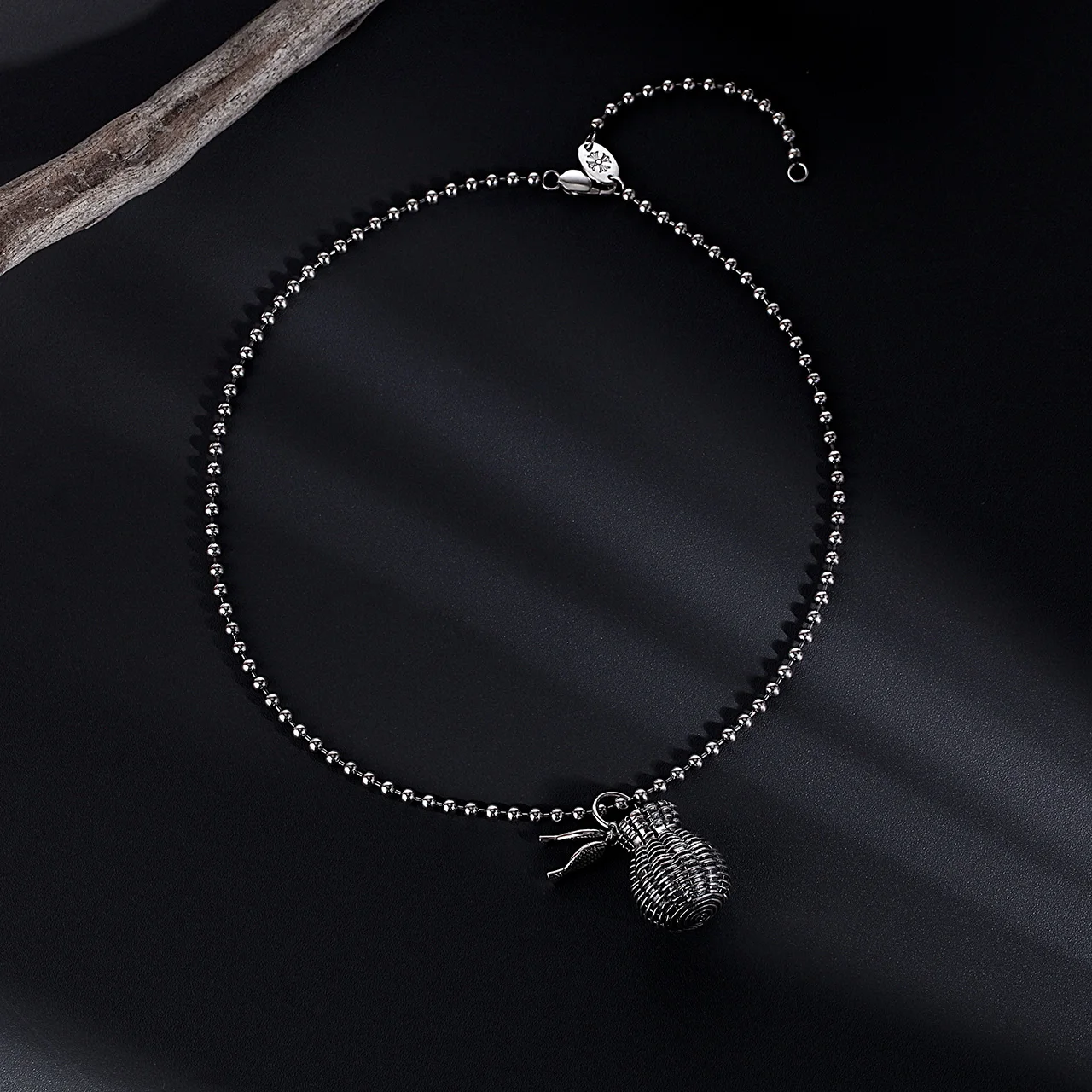 

Fashion 925 Sterling Silver Necklace for Women Retro Lucky Fish Basket Pendant Thai Silver Fashion Personality Sweater Chain