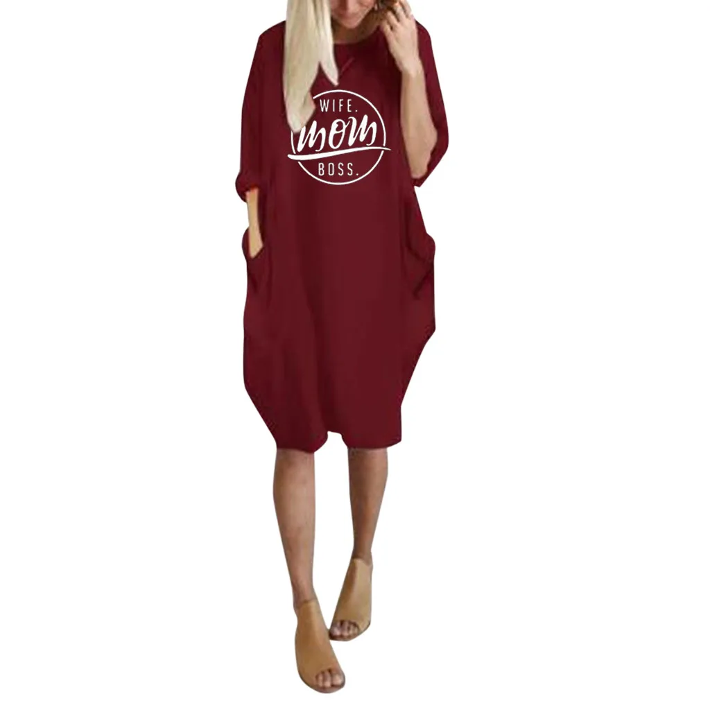 2019 женское летнее платье с длинным рукавом в стиле бохо принтом Короткое мини