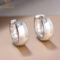 xiyanike prevent allergy silver color new fashion zircon stud earrings charm women girl jewelry party accessories gifts