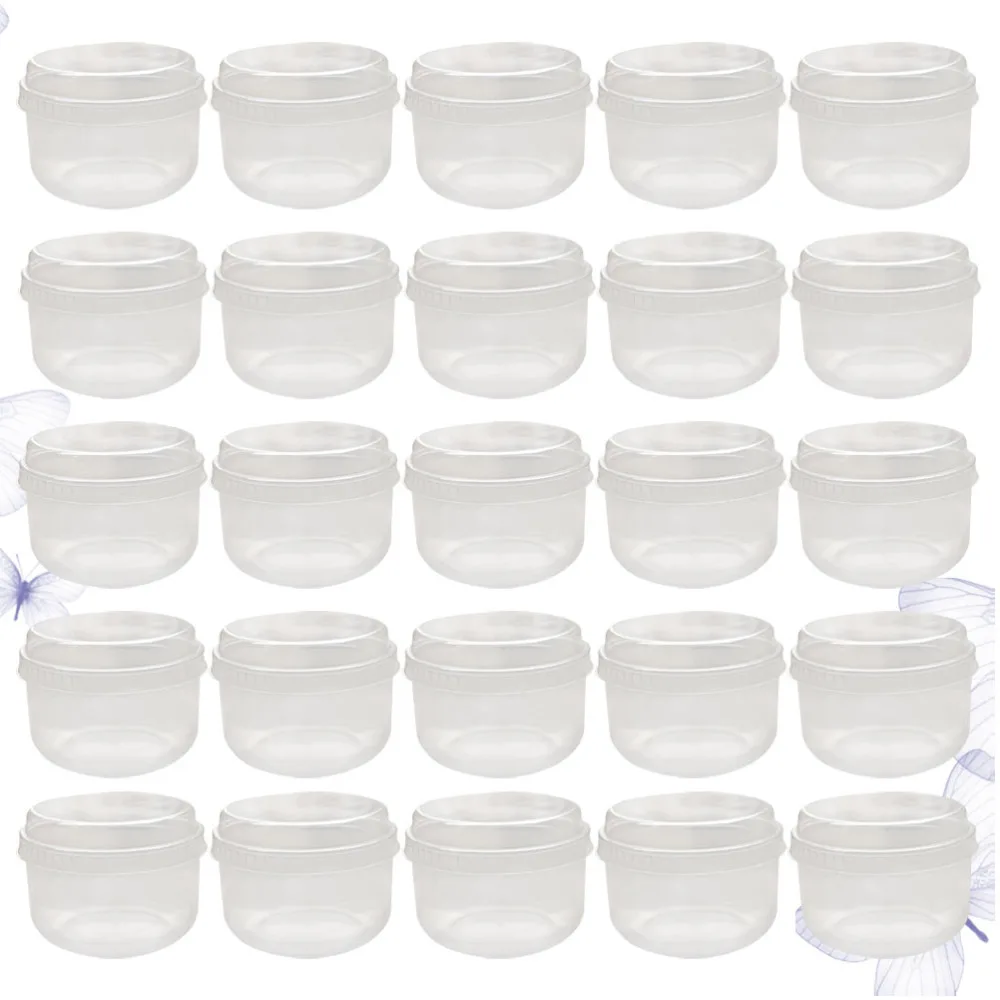 

50 Sets Baking Pudding Cup High Temperature Resistant Japenese Pudding beaker with Lid (Transparent)