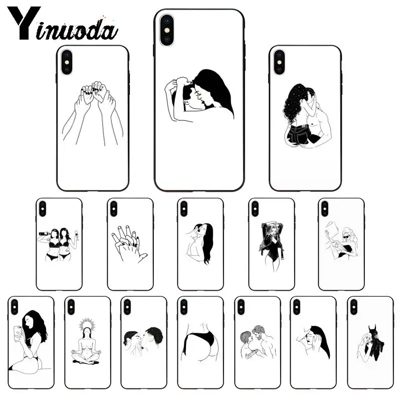 

Yinuoda Minimalist style series lines art TPU Soft Phone Case for iphone 13 8 7 6 6S Plus X XS MAX 5 5S SE XR 11 11pro max Cover