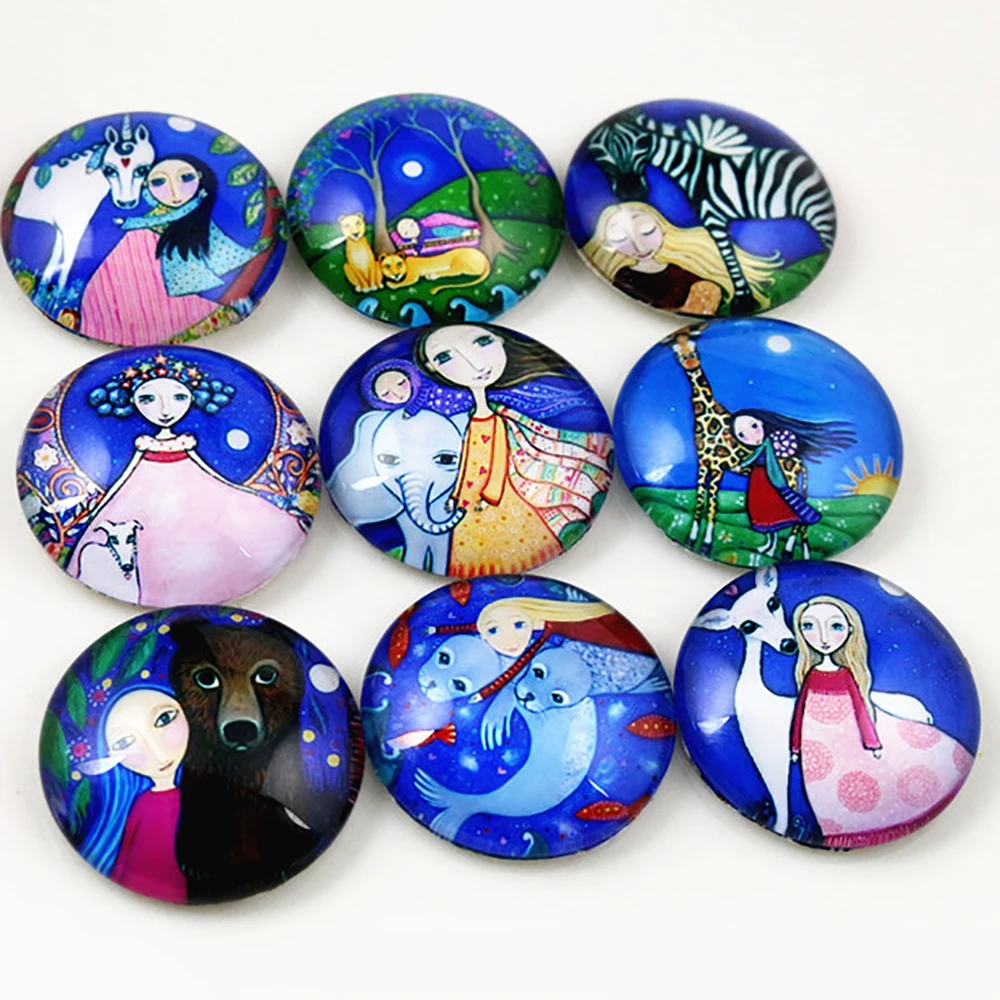 

Hot Sale 10pcs 25mm Mixed Handmade Photo Glass Cabochons (I7-30)
