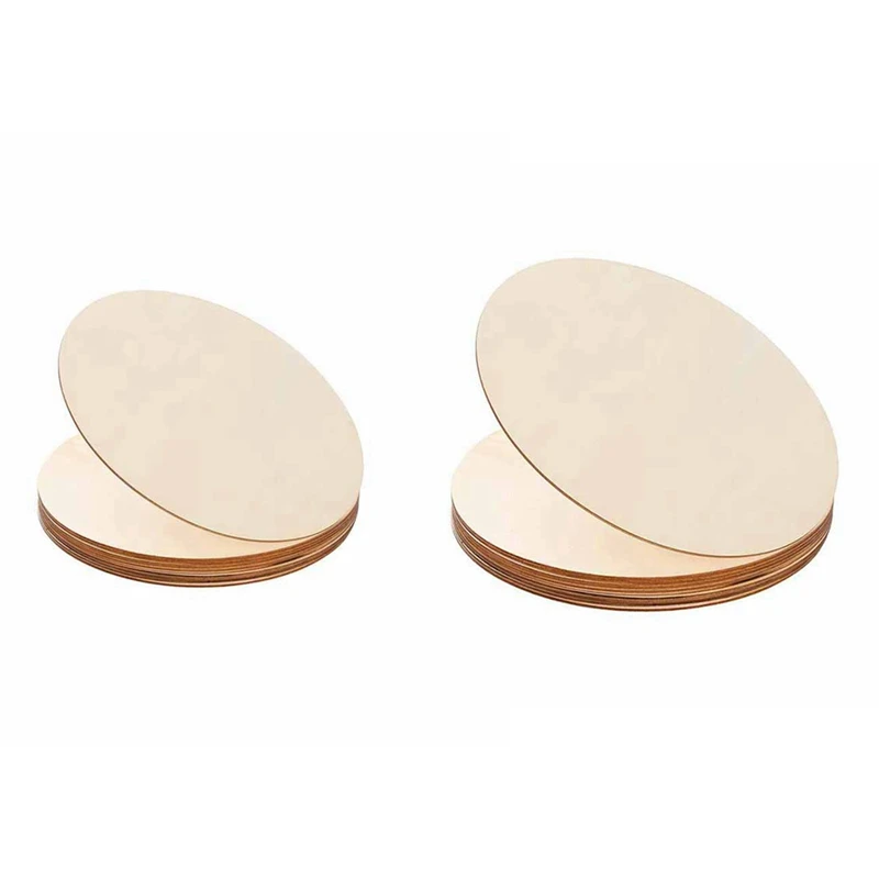 

20PCS Natural Wood Pieces Slice Round Unfinished Wooden Discs For Crafts Centerpieces DIY Ornaments 4Inch & 5.9Inch