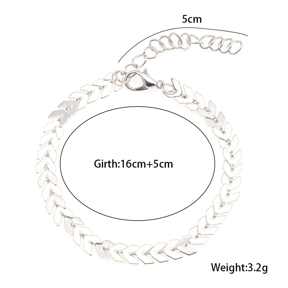 

Punk Alloy Fish Bone Bracelets Women 2 Color Vintage Bangles Berloques DIY Gifts