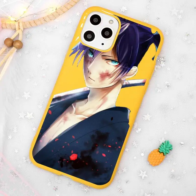 

Noragami yato manga Anime Phone Case Candy Color Yellow for iPhone 11 12 pro XS MAX 8 7 6 6S Plus X 5S SE 2020 XR