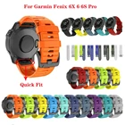 Ремешок силиконовый для наручных часов, быстросъемный браслет для Garmin Fenix 6X Pro Watch Easyfit, 26 22 мм