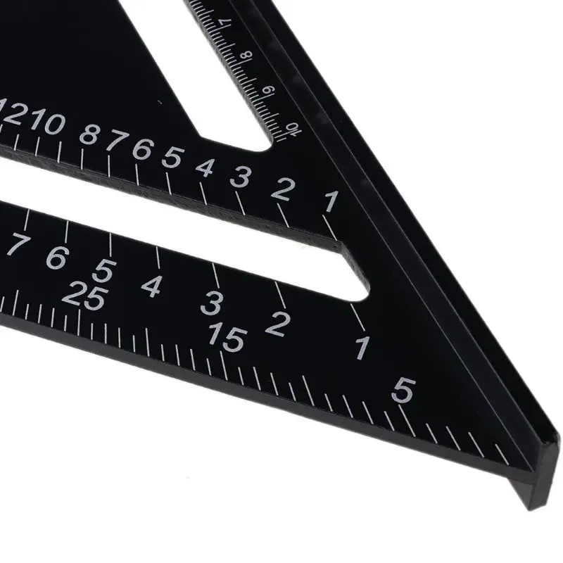 

7/12Inch Aluminium Triangular Measuring Ruler Woodworking Carpenter Square Angle D0AC