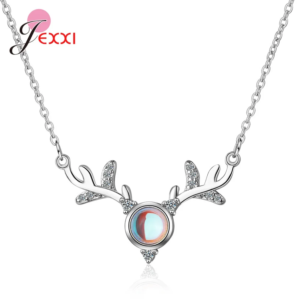 Хорошая мода 925 Стерлинговое серебро рога кулон ожерелья для леди девушки свадьба/помолвка вечерние ювелирные изделия ожерелья в виде животных