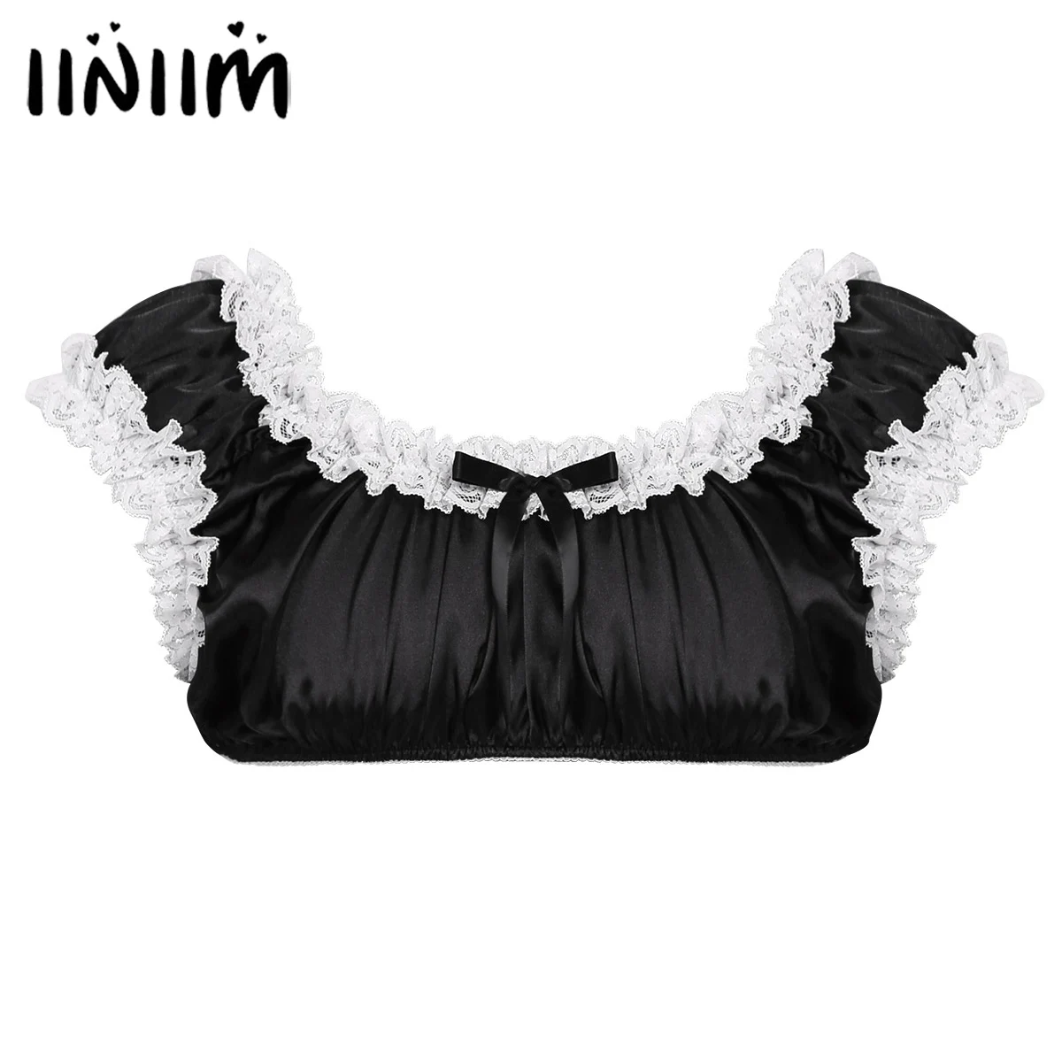 Мужские бюстгальтеры iiniim гладкие атласные топы нижнее белье с глубоким вырезом и